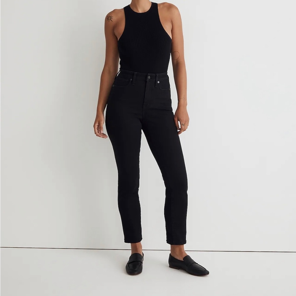 Madewell NWT curvy stovepipe jeans in black rinse size 27 (item # nm280)